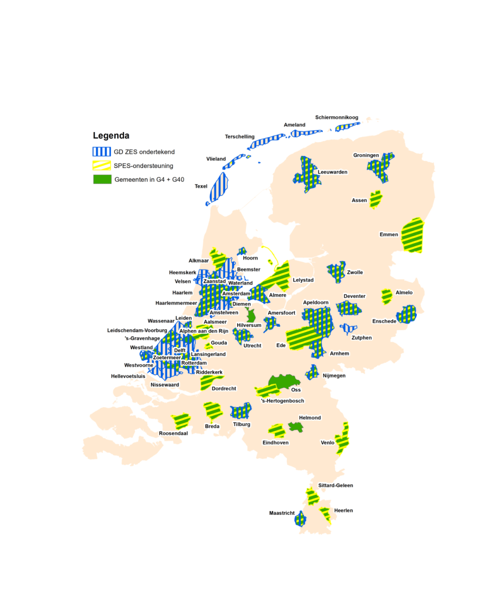 Kaart zero emissie zones Nederland